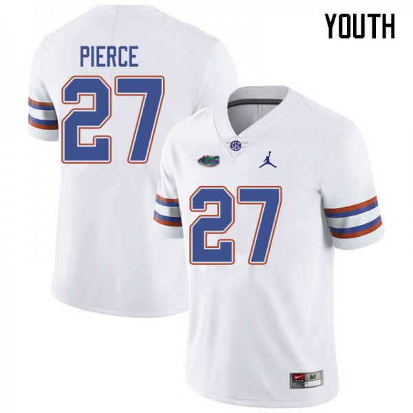 Jordan Brand Youth #27 Dameon Pierce Florida Gators College Football Jerseys White